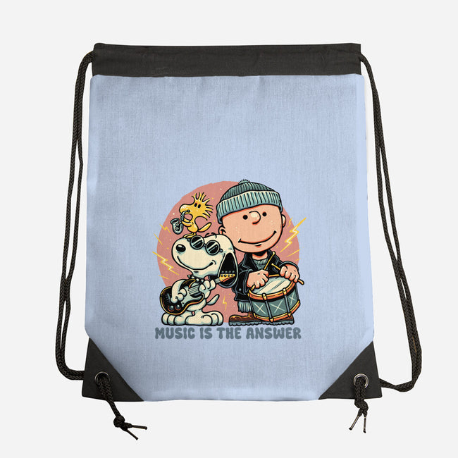 Music Is The Answer-None-Drawstring-Bag-glitchygorilla