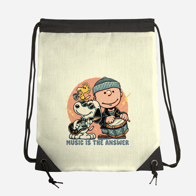 Music Is The Answer-None-Drawstring-Bag-glitchygorilla