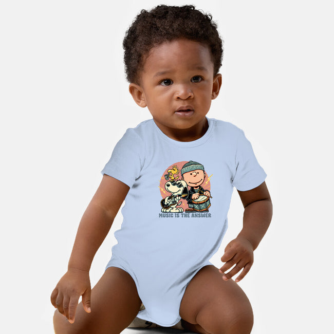 Music Is The Answer-Baby-Basic-Onesie-glitchygorilla