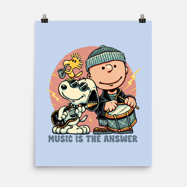 Music Is The Answer-None-Matte-Poster-glitchygorilla