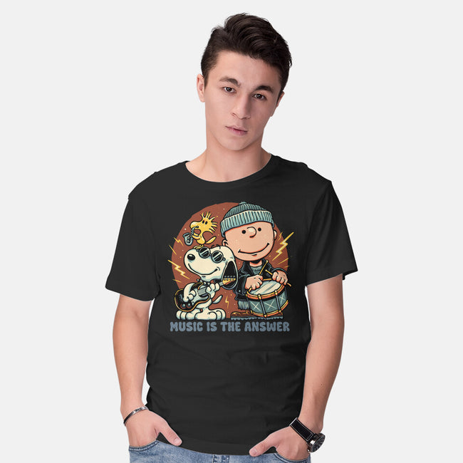 Music Is The Answer-Mens-Basic-Tee-glitchygorilla