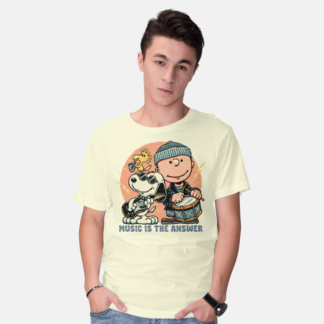 Music Is The Answer-Mens-Basic-Tee-glitchygorilla