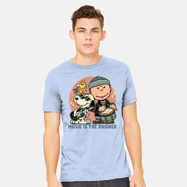 Music Is The Answer-Mens-Heavyweight-Tee-glitchygorilla