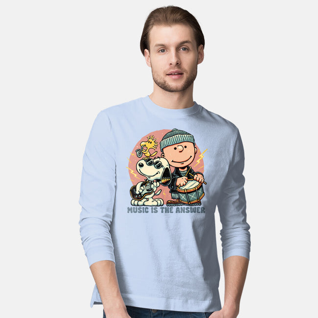 Music Is The Answer-Mens-Long Sleeved-Tee-glitchygorilla