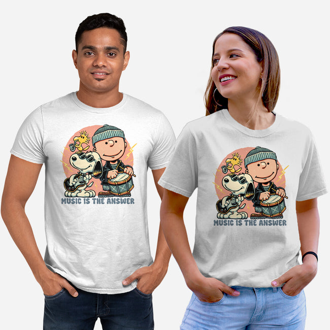Music Is The Answer-Unisex-Basic-Tee-glitchygorilla