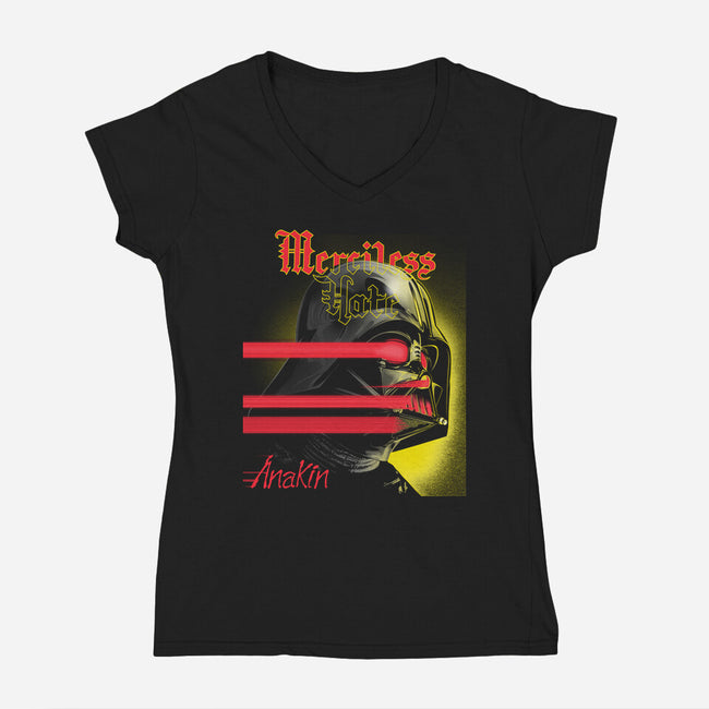 Merciless Hate-Womens-V-Neck-Tee-CappO