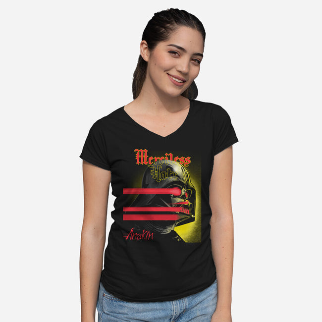 Merciless Hate-Womens-V-Neck-Tee-CappO
