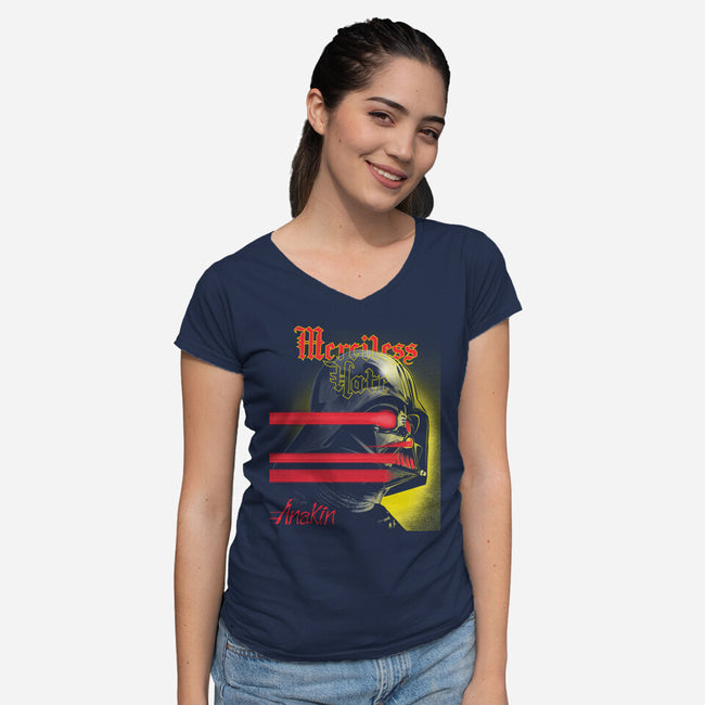 Merciless Hate-Womens-V-Neck-Tee-CappO