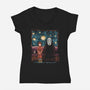 Starry Train-Womens-V-Neck-Tee-zascanauta