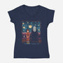 Starry Train-Womens-V-Neck-Tee-zascanauta