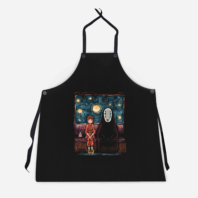 Starry Train-Unisex-Kitchen-Apron-zascanauta