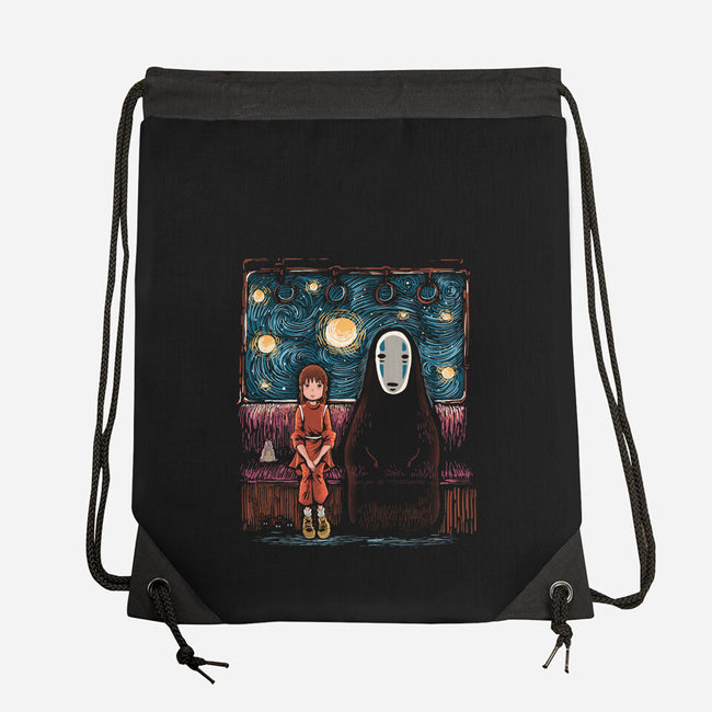 Starry Train-None-Drawstring-Bag-zascanauta
