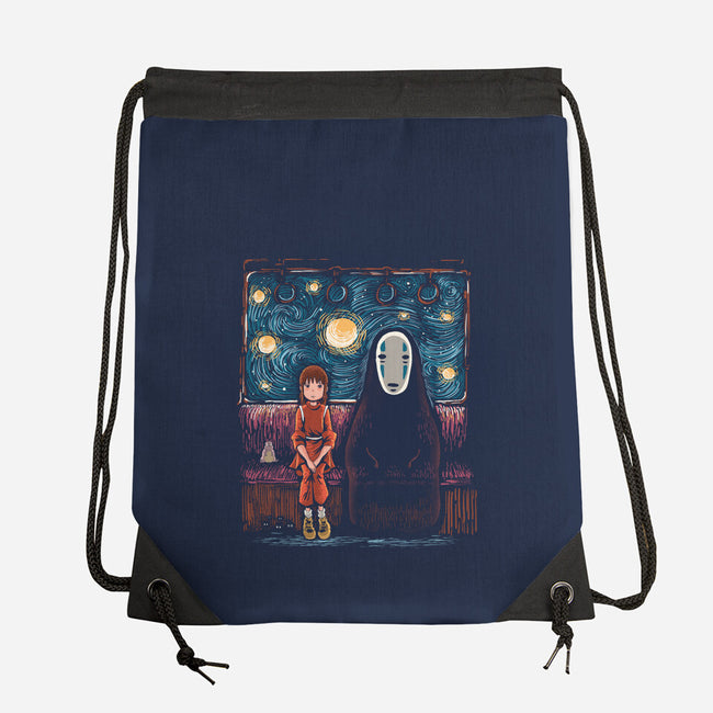 Starry Train-None-Drawstring-Bag-zascanauta
