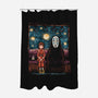 Starry Train-None-Polyester-Shower Curtain-zascanauta