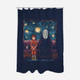 Starry Train-None-Polyester-Shower Curtain-zascanauta