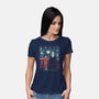 Starry Train-Womens-Basic-Tee-zascanauta