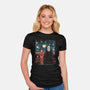 Starry Train-Womens-Fitted-Tee-zascanauta