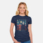 Starry Train-Womens-Fitted-Tee-zascanauta