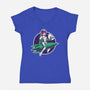 The Pinup From The Future-Womens-V-Neck-Tee-SuperEdu