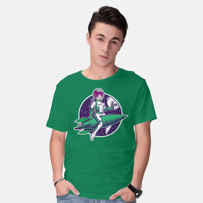 The Pinup From The Future-Mens-Basic-Tee-SuperEdu