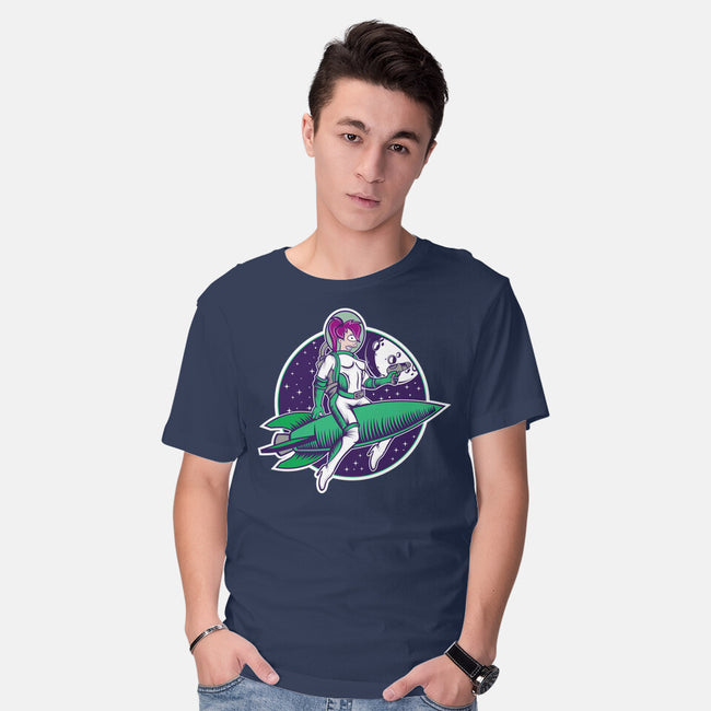 The Pinup From The Future-Mens-Basic-Tee-SuperEdu