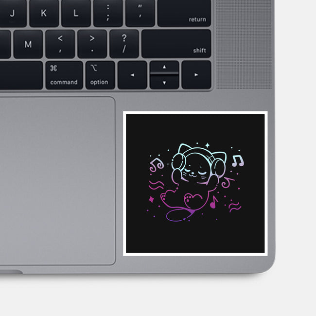 Vibing With Music-None-Glossy-Sticker-TechraNova