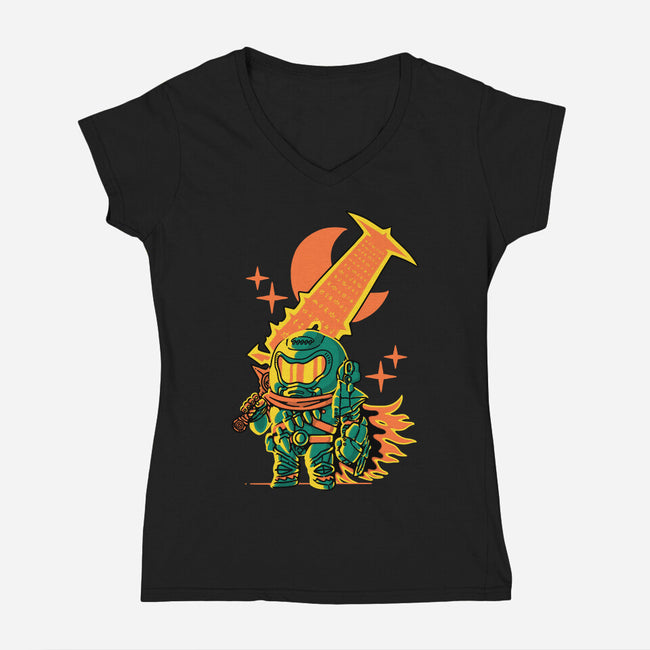 Guts Slayer-Womens-V-Neck-Tee-naomori