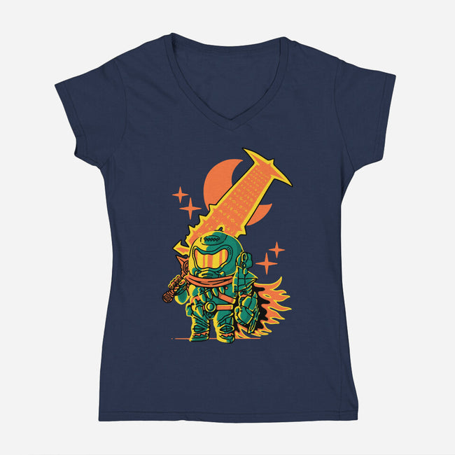 Guts Slayer-Womens-V-Neck-Tee-naomori