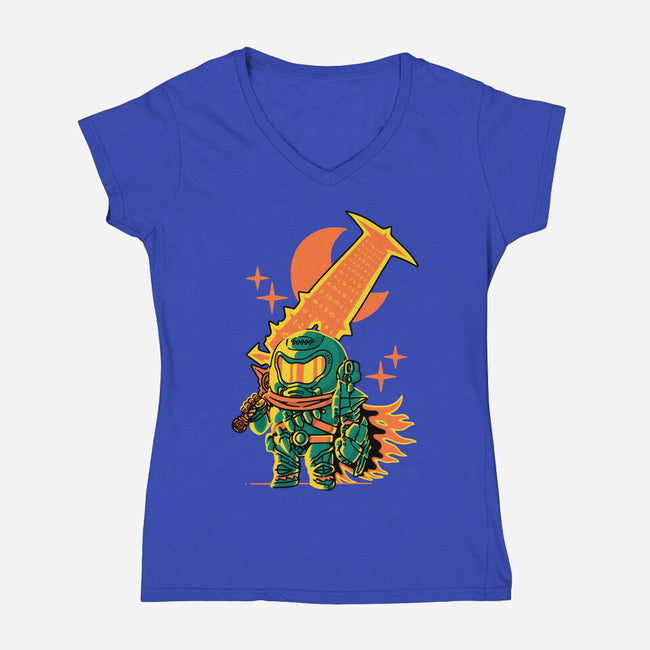 Guts Slayer-Womens-V-Neck-Tee-naomori