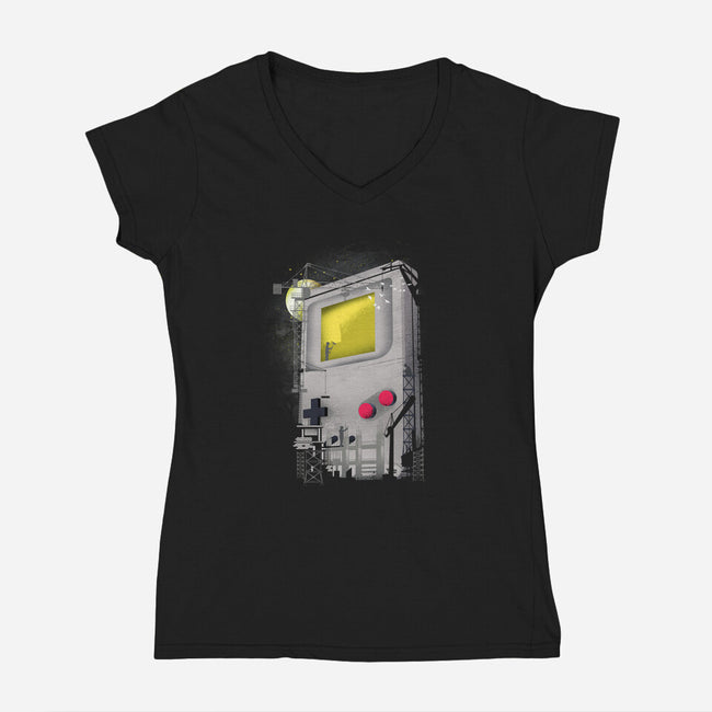 Game Under-Construction-Womens-V-Neck-Tee-dandingeroz