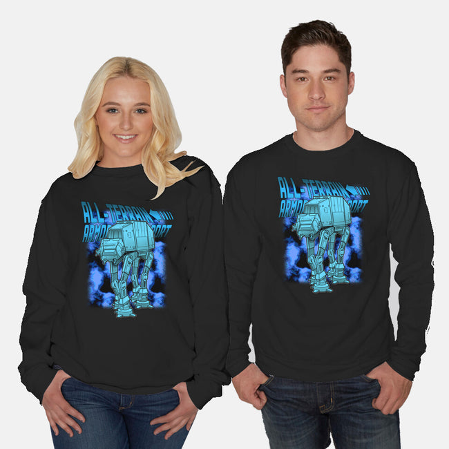 Mega Terrain Mecha Transport-Unisex-Crew Neck-Sweatshirt-Astrobot Invention