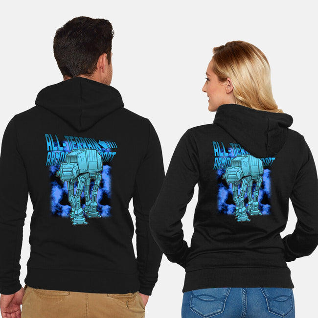 Mega Terrain Mecha Transport-Unisex-Zip-Up-Sweatshirt-Astrobot Invention