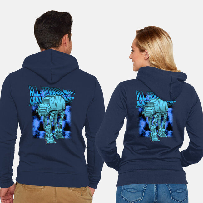 Mega Terrain Mecha Transport-Unisex-Zip-Up-Sweatshirt-Astrobot Invention
