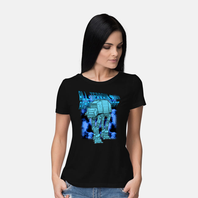 Mega Terrain Mecha Transport-Womens-Basic-Tee-Astrobot Invention