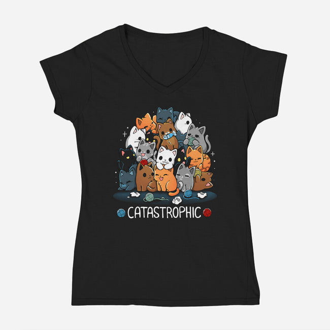 Catastrophic Family-Womens-V-Neck-Tee-Vallina84