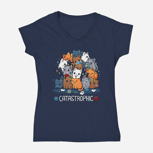 Catastrophic Family-Womens-V-Neck-Tee-Vallina84