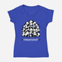 Pandamonium Family-Womens-V-Neck-Tee-Vallina84