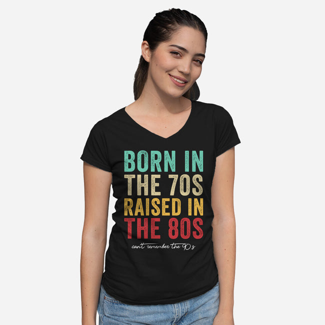 Raised In The 80s-Womens-V-Neck-Tee-DrMonekers