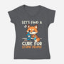 Fox Cure For Stupid People-Womens-V-Neck-Tee-NemiMakeit