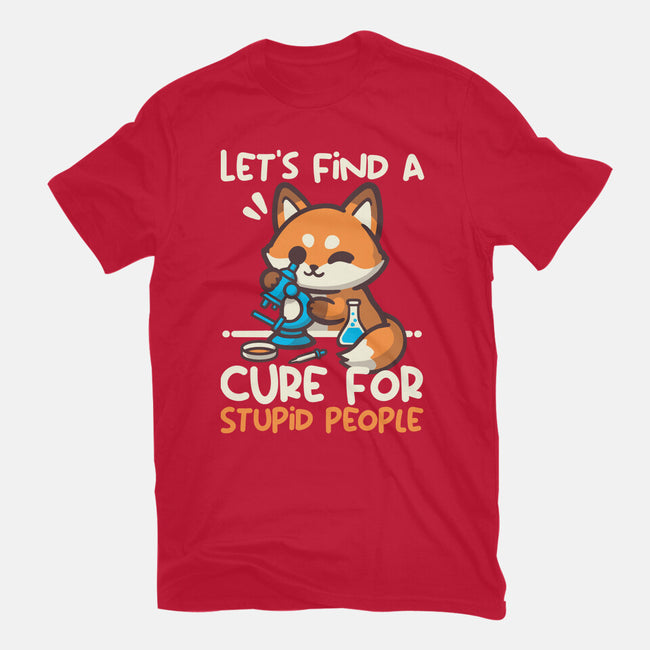 Fox Cure For Stupid People-Womens-Fitted-Tee-NemiMakeit