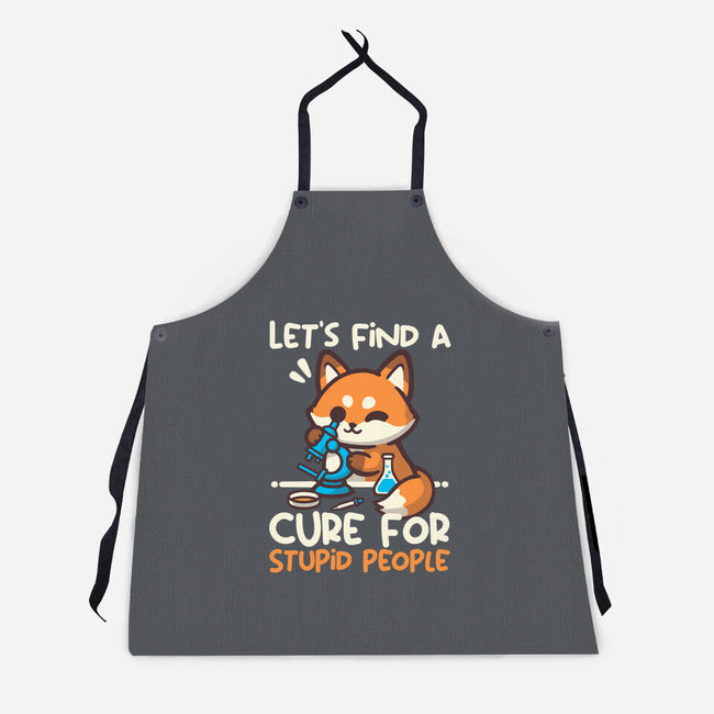 Fox Cure For Stupid People-Unisex-Kitchen-Apron-NemiMakeit