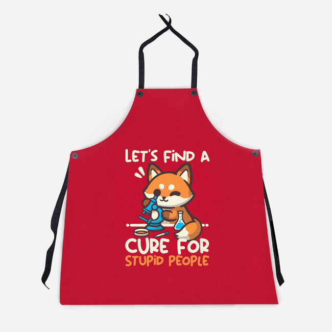 Fox Cure For Stupid People-Unisex-Kitchen-Apron-NemiMakeit