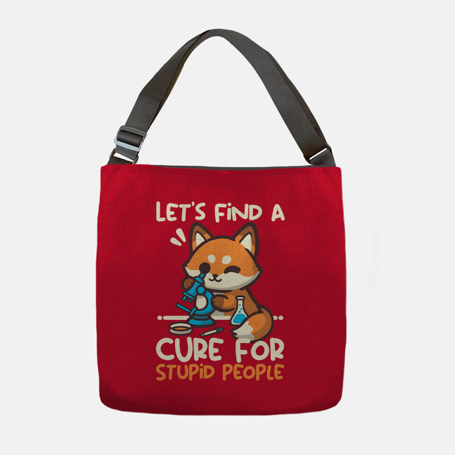 Fox Cure For Stupid People-None-Adjustable Tote-Bag-NemiMakeit