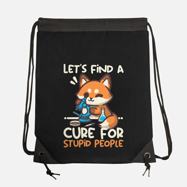 Fox Cure For Stupid People-None-Drawstring-Bag-NemiMakeit