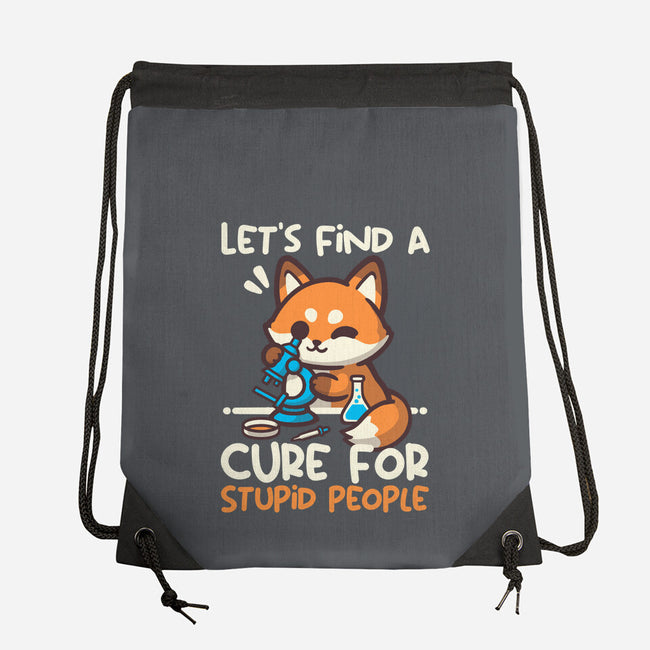 Fox Cure For Stupid People-None-Drawstring-Bag-NemiMakeit