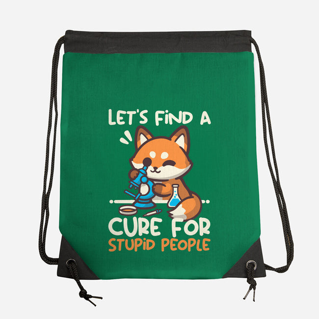 Fox Cure For Stupid People-None-Drawstring-Bag-NemiMakeit
