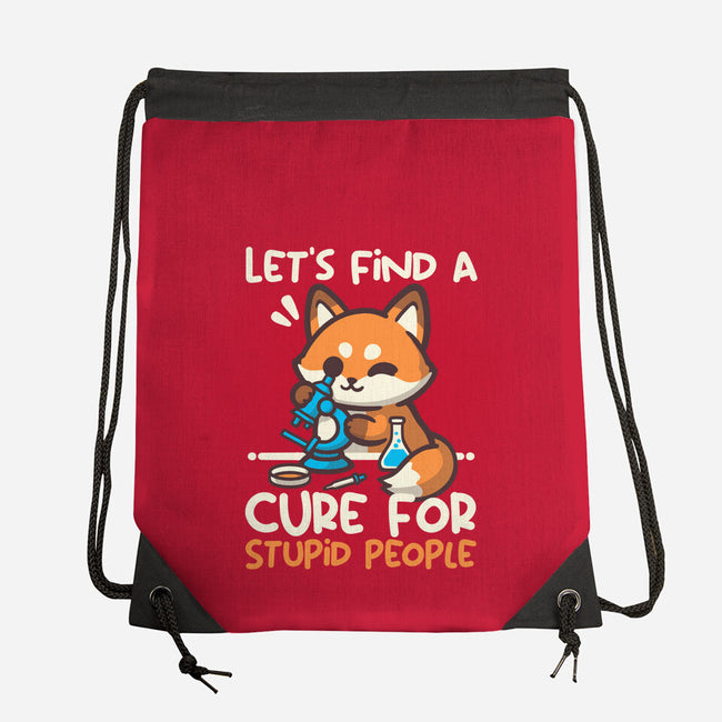 Fox Cure For Stupid People-None-Drawstring-Bag-NemiMakeit