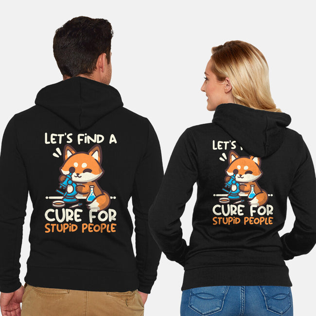 Fox Cure For Stupid People-Unisex-Zip-Up-Sweatshirt-NemiMakeit