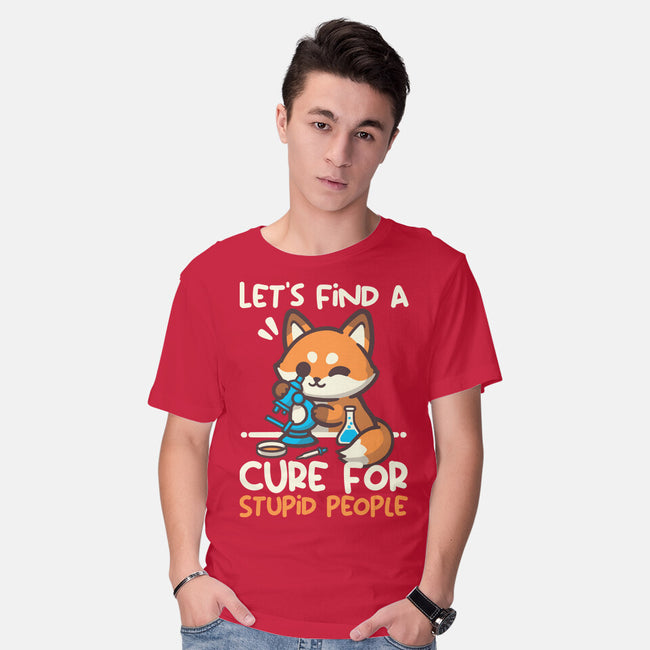 Fox Cure For Stupid People-Mens-Basic-Tee-NemiMakeit