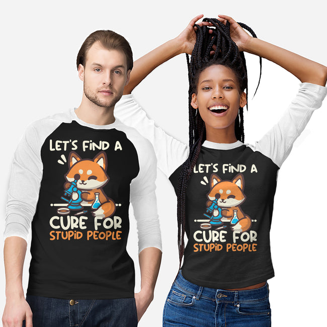 Fox Cure For Stupid People-Unisex-Baseball-Tee-NemiMakeit